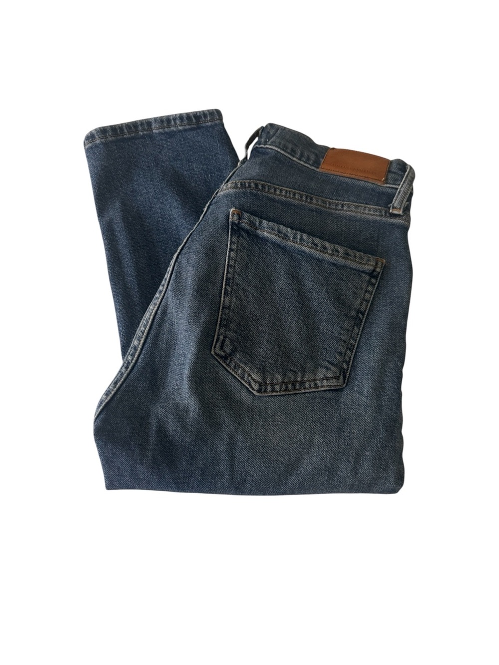 Citizens Of Humanity Straight Leg Dark Blue Jeans with Brown Patch